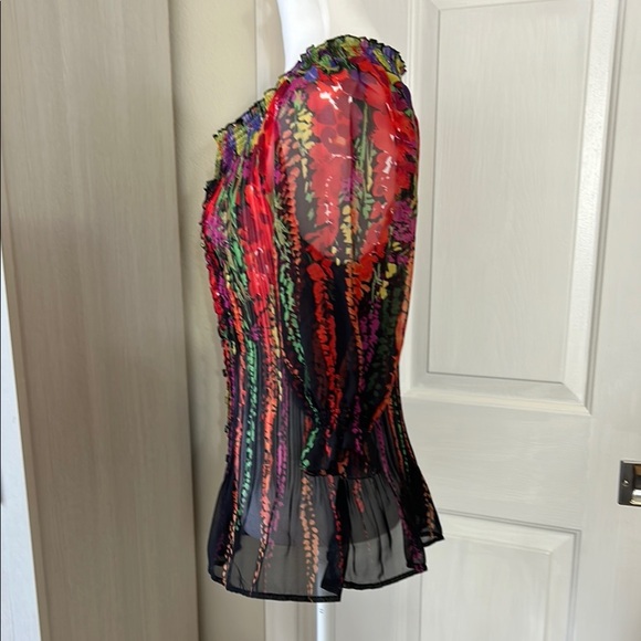Colorful Sheer Women's Top - Picture 6 of 13